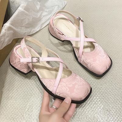 Модные, удобные, нескользящие, износостойкие женские сандалии с квадратной подошвой и застежкой-молнией Bao Head Back Trip Strap