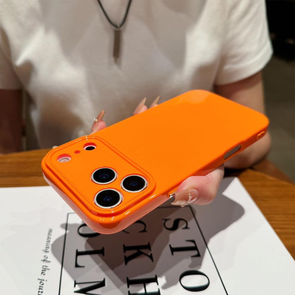 Solid Color Light Pillar Phone Case for Apple 17PROMAX Cute Anti-Hand Sweat Anti-Fingerprint Small Fresh 17 Case