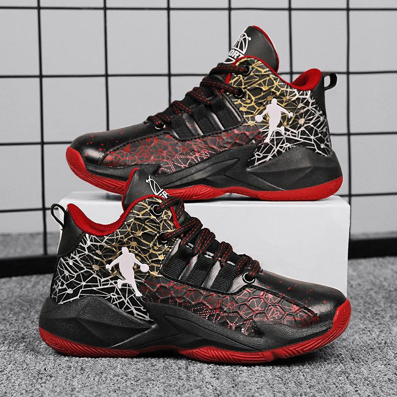 Подростковые баскетбольные кроссовки мужские высокие дышащие из сетки, нескользящие и износостойкие студенческие кроссовки для реальных игр, детская спортивная обувь женская