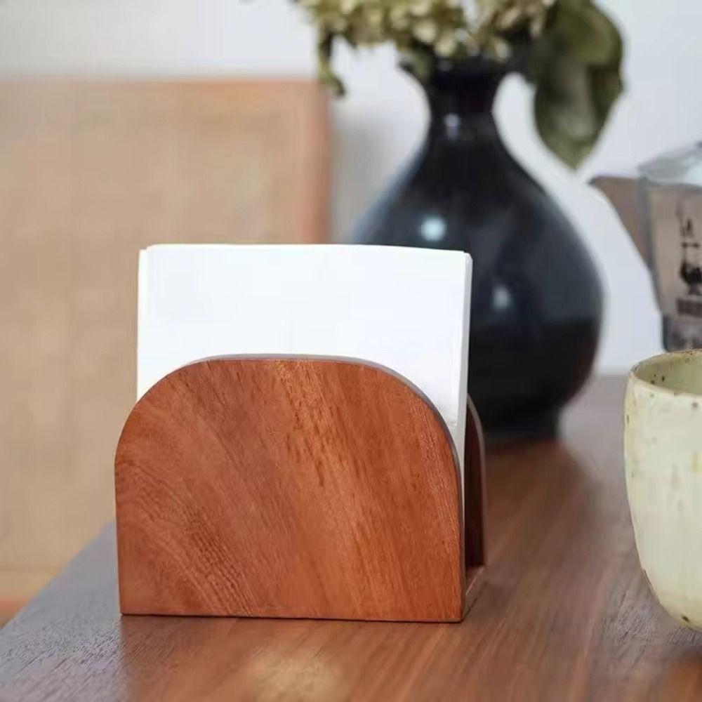 Upright Design Wooden Tissue Holders Solid Wood Wood Paper Box Napkin Storage Racks House Party