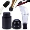Accessoires Pour Vin Et Champagne - BARTMAN - Set 3en1 - Bouchon Hermétique - Entonnoir - Plastique Noir