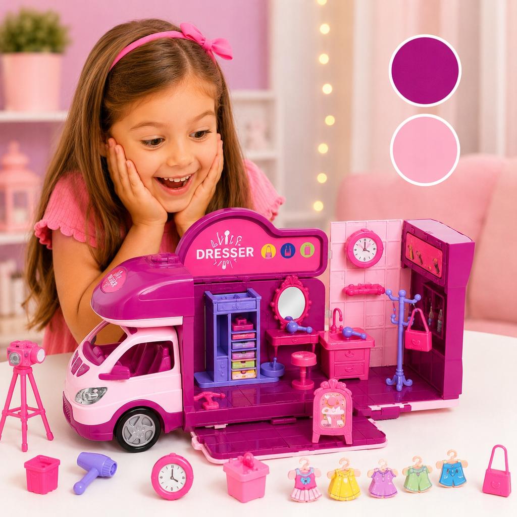 [PACZB] Camper van beauty salon for dolls with equipment Z3385