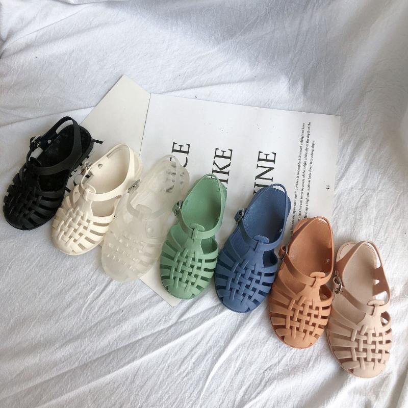 Сандалии для девочек, резиновые туфли для мальчиков, детские римские туфли с мягкой подошвой