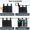 Black Storage Hanging Bag Multi-Pocket Bedside Storage Bag Durable Bed Rails Storage Bag
