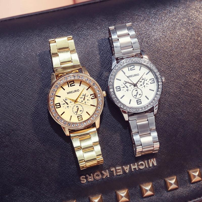 Processing custom export three-eye digital diamond-encrusted large dial women's watch women's watch fashion quartz watch