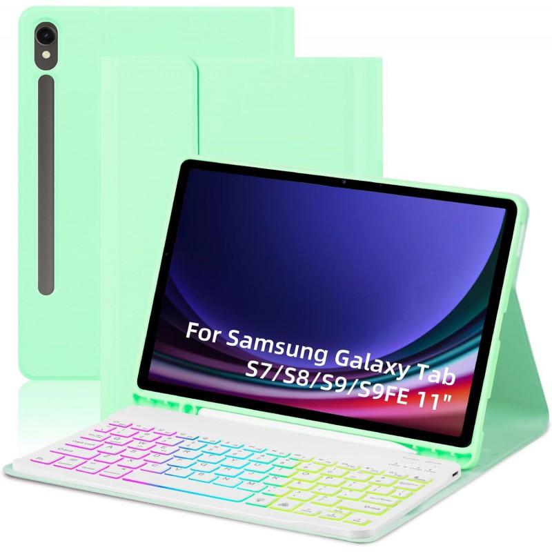 Backlit Bluetooth Keyboard Case Galaxy Tab S10 S9 S8 S7 S6 Lite A9 A8 A7 Ultra 11 12.4 14.6 Inch With Stand Auto