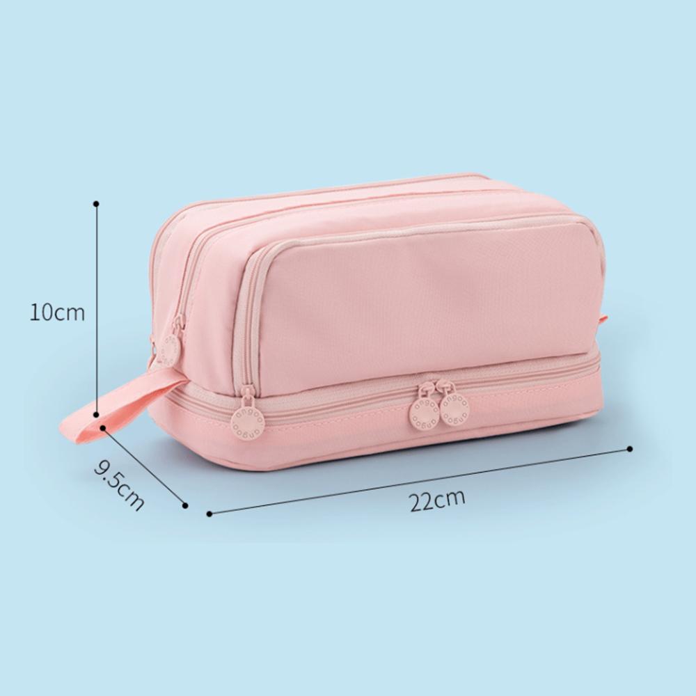Милый пенал большой емкости, пенал, прочный и легко чистящийся, канцелярские принадлежности, карман на молнии