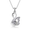 925 Sterling Silver Dancing Swan Pendant Necklace - European, American, and Korean Retro Fashion