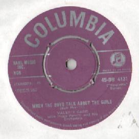 7inch Record VALERIE CARR When The Boys Talk About The Girls 45DB4131 Columbia 1958 UK Pop Used
