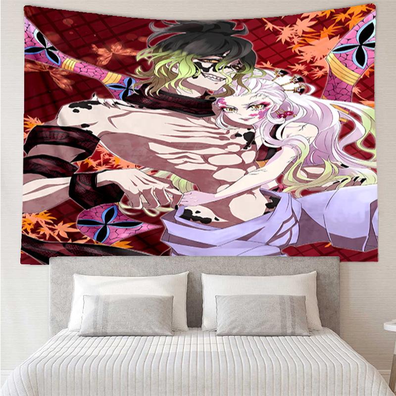 Demon Slayer characters1 Tapestry for Bedroom Aesthetic Classroom Tapestries Wall Hanging for Living Room Dorm Office,Ideal Creative Gift