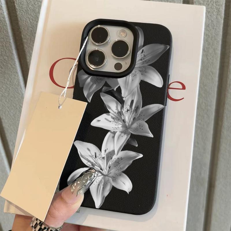 Чехол для телефона с узором «Белая лилия и личи» для iPhone 17 16 15 14 13 12 11 Pro Max XS XR Plus 17 Air 16 17 Pro Мягкий силиконовый ТПУ чехол