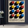 Красочный Баухаус Выставка Геометрический Мультяшный Гобелен Богемные Настенные Гобелены Мандала Настенные Полотна