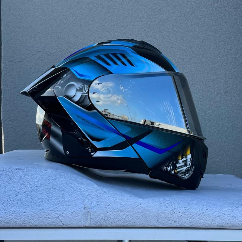 Flip-Up Motorcycle Helmet With Dual Visors ABS Full Face Men Women Scooter Riders
