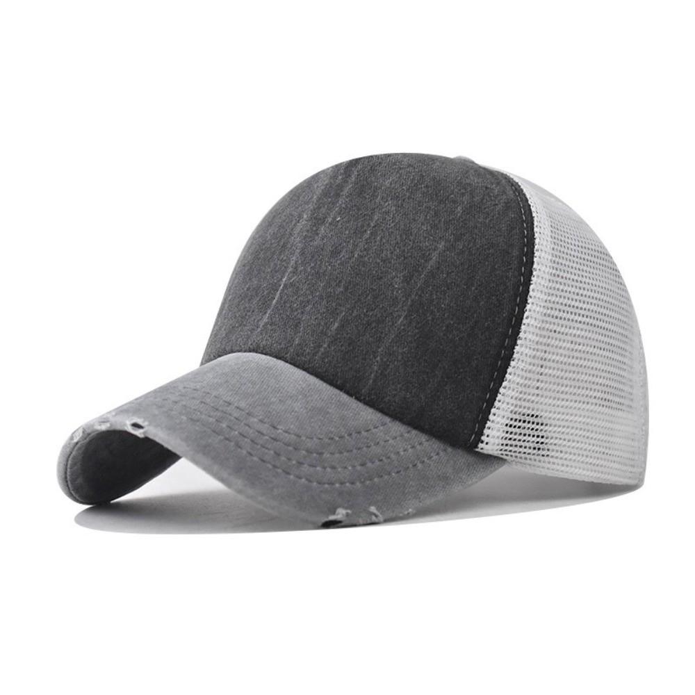 Breathable Mesh Sun Hat Color-blocked Snapback Hat Summer Baseball Cap