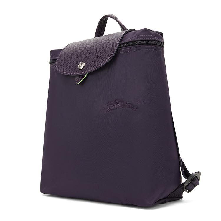 Longchamp Le Pliage Green Logo Snap Zipper Adjustable Shoulder Strap Recycled Polyamide Canvas Backpack Women backpack Purple 1699919645