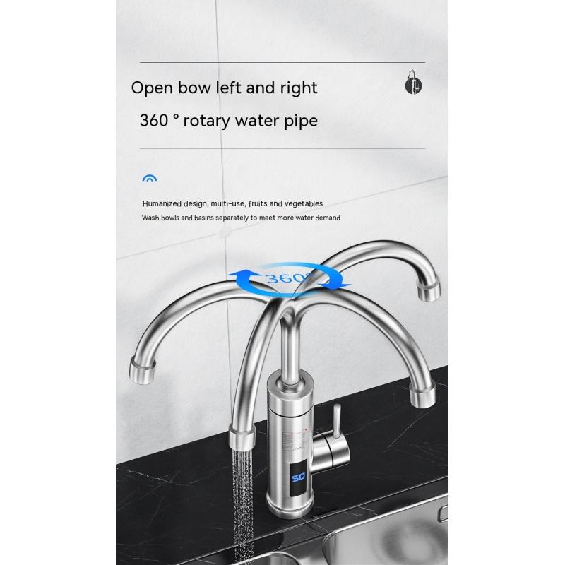 Кухонный электрический кран для горячей воды из нержавеющей стали, мгновенный трехсекундный кран для горячей воды, горячая и холодная вода