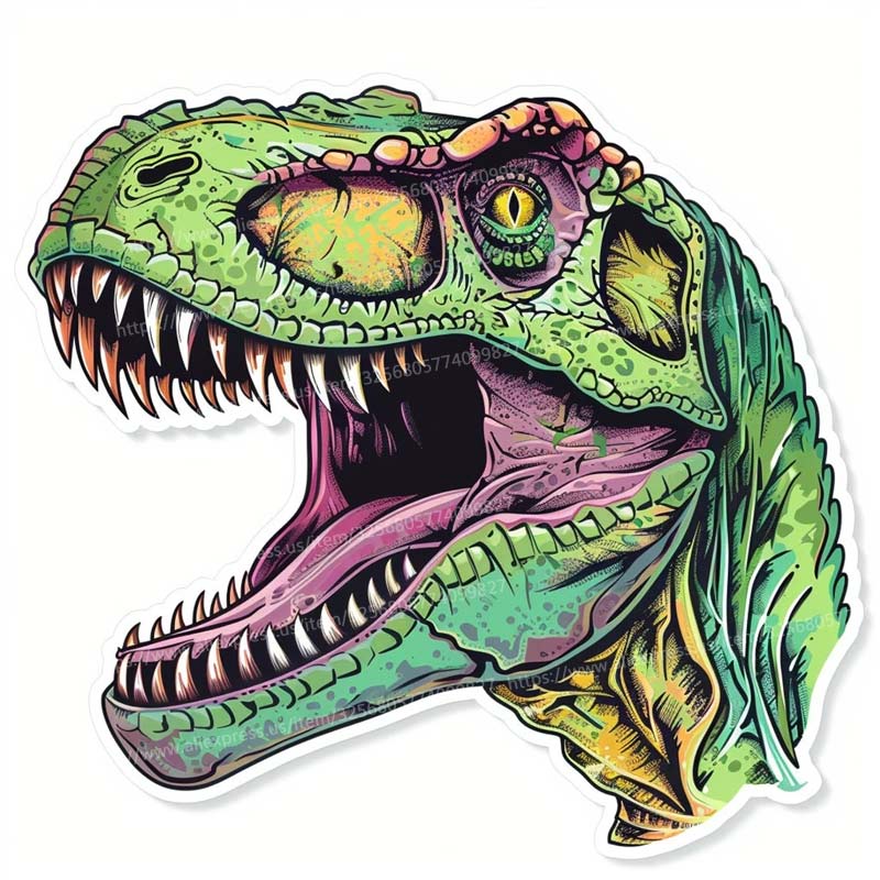 Dinosaur Head Animal Car Sticker Vinyl Decal Waterproof Rear Window Motorcycle Camper Bumper Truck Laptop Decoration SH622
