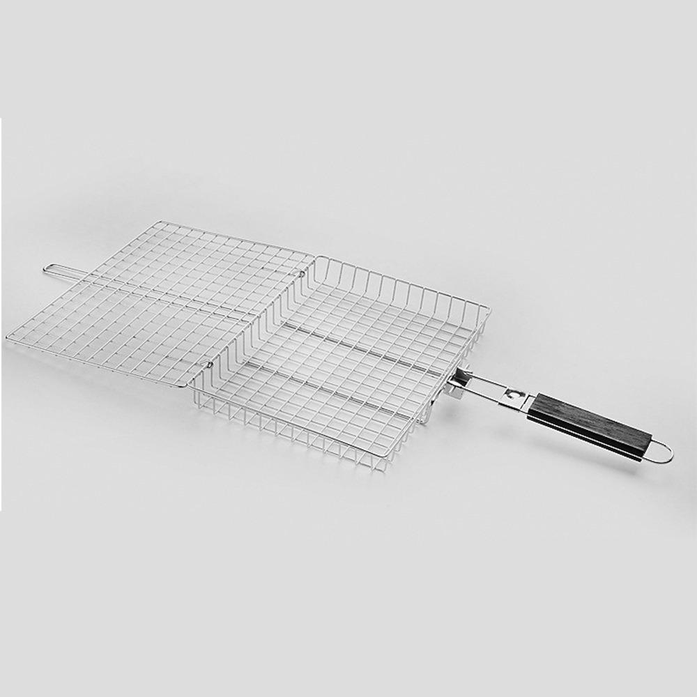 Folding Handle Grill Basket Multi-Functional Grilling Basket Grill Mesh Outdoor Grill