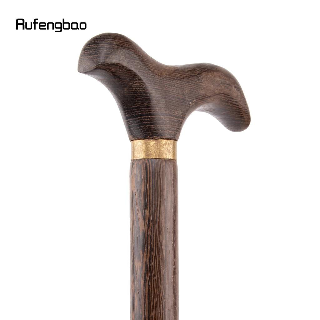 Yellow Wooden Traditional Single Joint Walking Stick Decorative Cospaly Party Wood Walking Cane Halloween Mace Wand Crosier 97cm