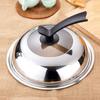 28/30/32/34/36/38CM Wok Cover Universal Frying Pan Lid Stainless Steel Visible Pot Lid  Household