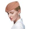 Womens Fascinators Hats Vintage 60s Wool Cap Stewardess Pillbox Hat Teardrop Cocktail Fascinator Base Hair Clip