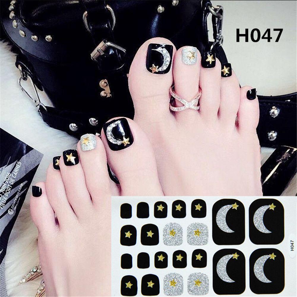 Full Cover for Nails Toe Nail Art Toe Nail Wraps Fake Nails Stickers Nail Strips Toe Nail Stickers