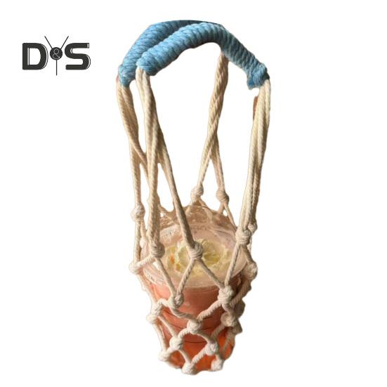 Сумка-слинг ручной работы, многоразовый держатель для кофейных чашек, переноска для холодного заваривания чая, декоративные чехлы для чашек с водой