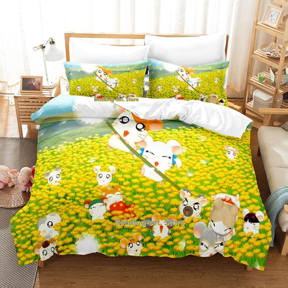 Новый комплект постельного белья Hamtaro Односпальный Twin Full Queen King Size Комплект постельного белья для спальни взрослого ребенка Трехсекционные комплекты 3D-печать Аниме Постельное Бель