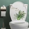 Green Plant Leaves Bathroom Toilet Sticker Closestool Wall Stickers Self Adhesive Mural Beautify Flower Home Decoration Decals