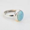 Natural Larimar Ring-Handmade Ring-Oval Gemstone Ring-925 Sterling Silver Ring- Simple Ring-Gift for her-Promise Ring