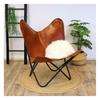 NEW Handmade Vintage Leather Butterfly Relax Arm Chair Sleeper Seat Folding
