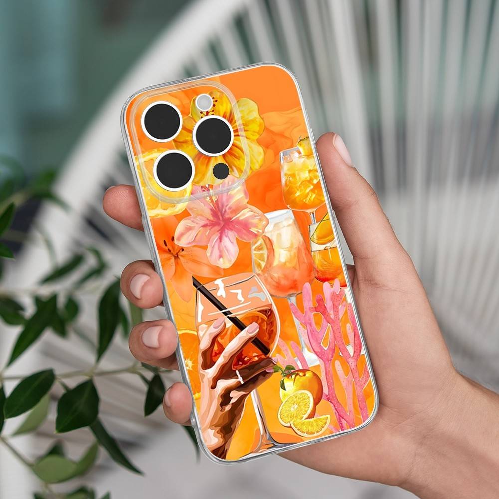 Арт Чехол для Телефона Aperol Spritz Для iPhone 16,15,14,13,12,11 Pro,Max,Plus,X,XS,XR,SE,Mini Прозрачный Силиконовый Мягкий