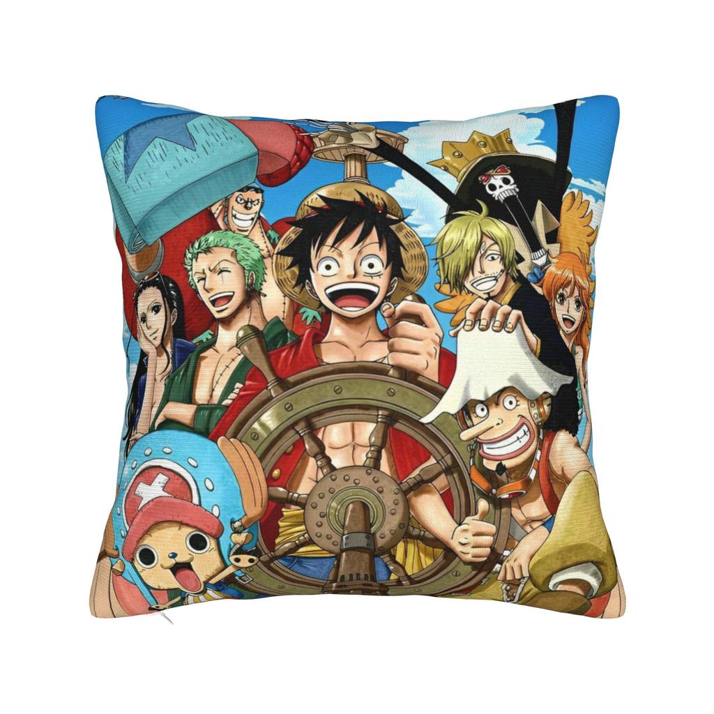 Luffy Anime Chopper Square Pillowcases Polyester Car Cushion Cover Cool Home Decoration Pillow Cover