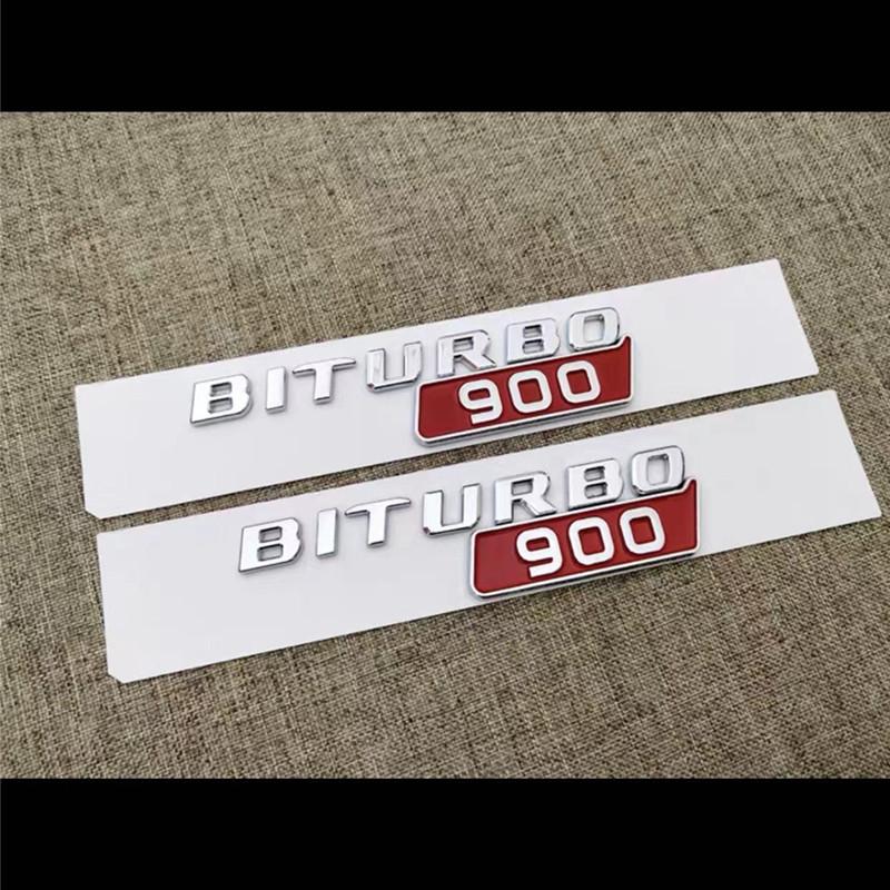 AATB1 Car ABS BITURBO 700 800 900 Logo Side Fender Trunk Body Badge Emblem Decals Sticker For Benz Brabus G Class G700 G800 G900 W463