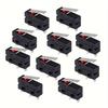 10PCS SPDT 1NO 1NC Micro Limit Switch Momentary Hinge Lever Switches with Straight Handle AC 250V 5A 1NO 1NC Normally Open Close Switch 3 Pins