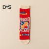 1 Pair Spring Festival Socks Cartoon Snake Print Festive Red New Year Socks Mid-tube Anti-slip Unisex Winter Socks
