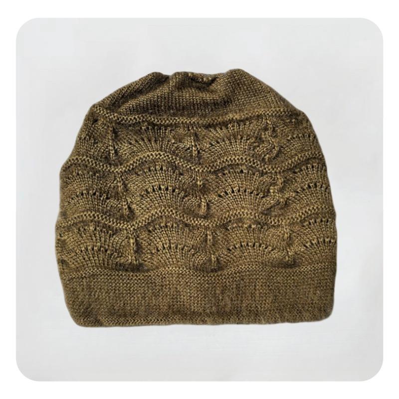 Hats, Ladies' Hats, Pullover Hats, Drawstring Style, Stacked Hats, Double-layer, Warm, Knitted, Woolen Hats