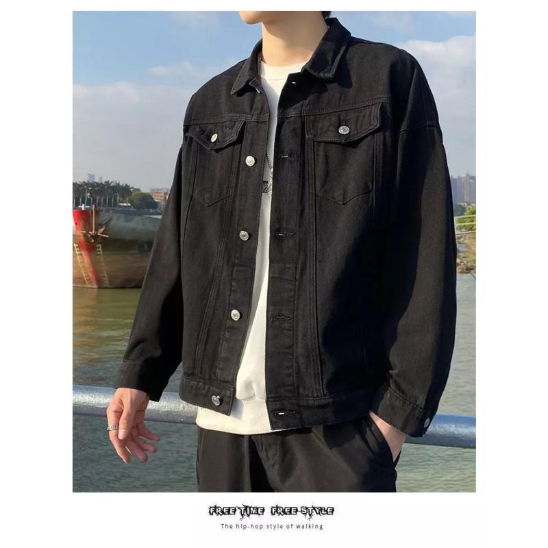 Весенняя повседневная джинсовая куртка, мужская модная брендовая универсальная куртка, мужские студенческие топы, модная мужская джинсовая куртка