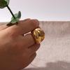 18K Gold-Plated Unisex Ring with Hand-Polished Concave Design