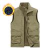 New Men's Casual Plus Velvet Double-sided Vest In Autumn and Winter Multi-bag Photography Vest Outdoor Vest Thermal Jacket