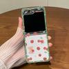 Для Samsung ZFlip 5 4 6 Милый Мультяшный Медведь Чехол для Samsung Galaxy Z Flip 6 5 4 3 Flip5 ZFlip4 Вишня Жесткий Прозрачный Чехол Fundas
