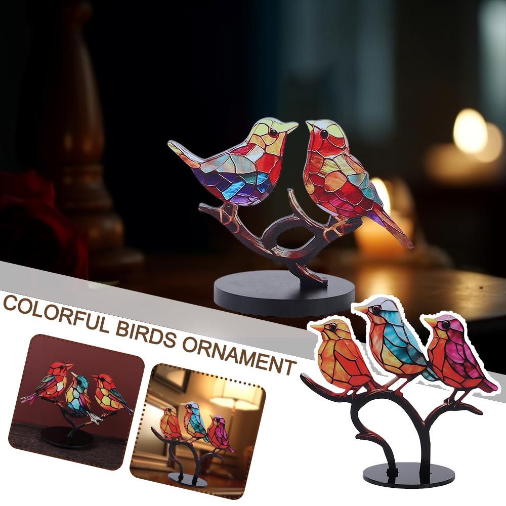 Акриловое украшение на стол в современном стиле, фигурка птицы, декор для рабочего стола, разноцветная птичья статуэтка