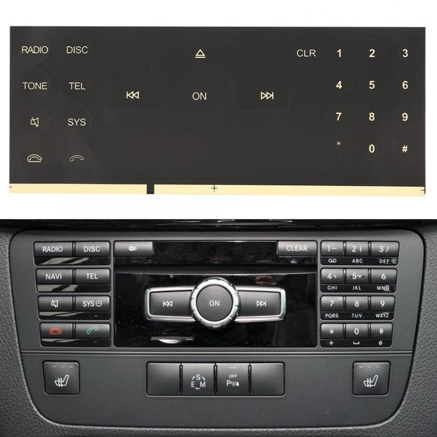 Наклейки на кнопки автомобильного радиоприемника для автомобилей Mercedes Benz C, E, GLK и W класса 2008-2014 гг.