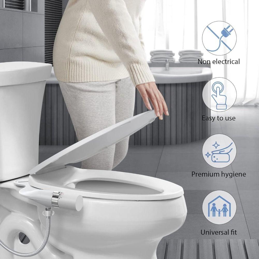 Non-Electric Toilet Bidet Sprayer Dual Nozzle Toilets Cleaning Nozzle Toilet Seat Attachment