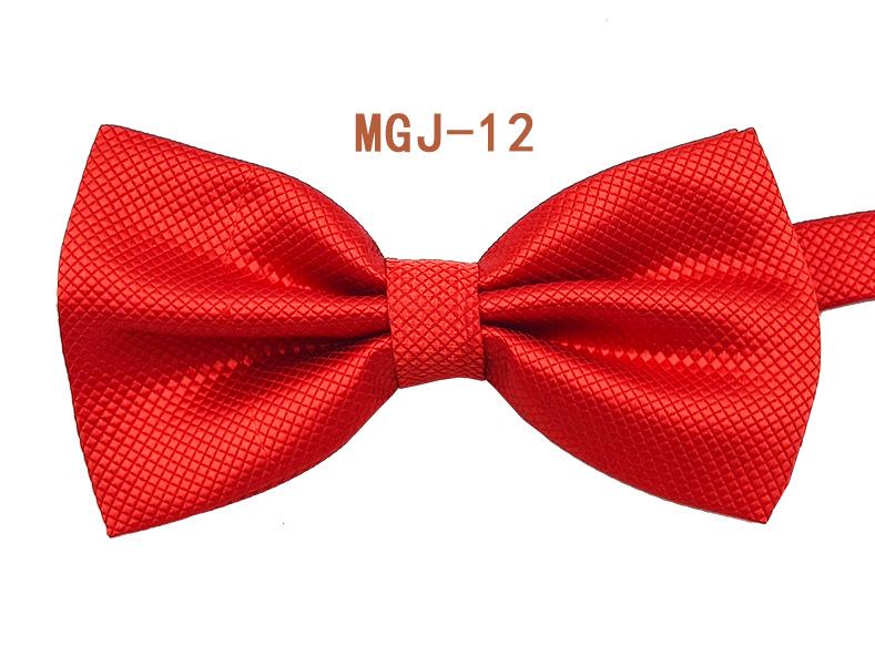 Men's Solid Black Double Layer Bow Tie - British Cube Grid, 27 Colors Available for Formal Events and Weddings.