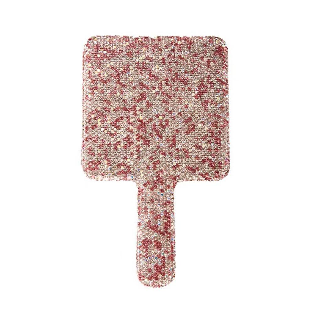 Shiny Love Heart Mirror Square/Round Hand Cosmetic Mirror Sweet Handheld Makeup Mirror Female
