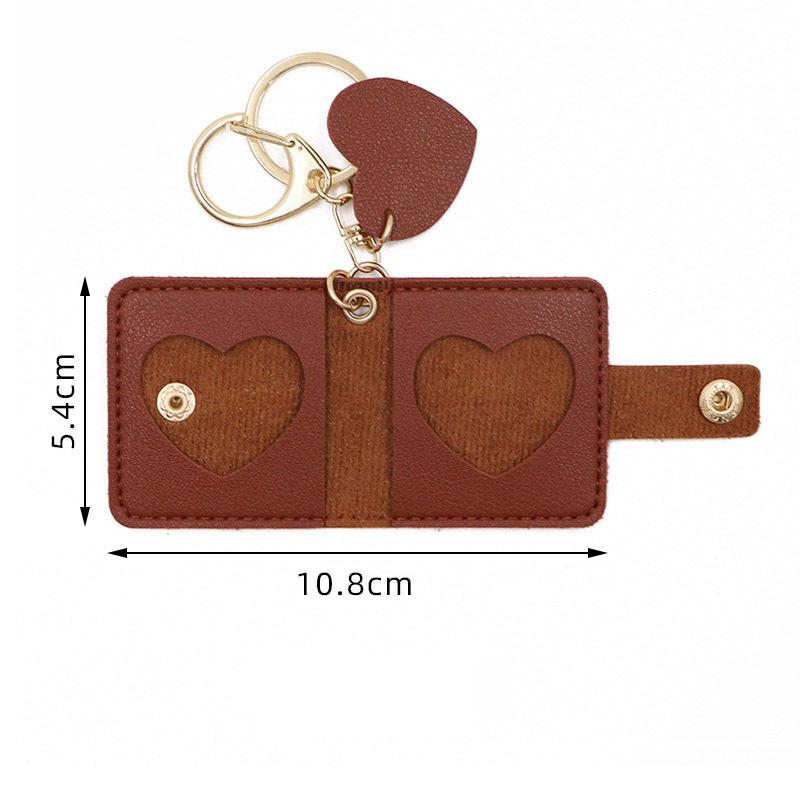 Photo Card Holder Keychain Diy Mini Photo Album Pockets Storage Portable Key Ring Bag Pendant