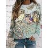 Owl Animal 3D Print Sweatshirts Autumn Winter Women Casual Long Sleeve Hoodies Y2k Streetwear Pullovers Tops Female Clothing