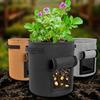 Non-Woven Felt Grow Bag Large Diameter Potato Planting Bag Seedlings Growing Bucket with Window for Vegetables Strawberries