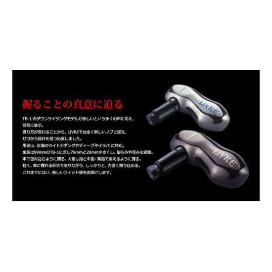 LIVRE 10797 Titanium Handle Knob TB-S for Daiwa L (Compatible with LIVRE BJ/POWER) Silver & Black TS